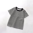 thumbnail image 1 of Boys' Striped Short Sleeve Casual Blouse with Cute Print for Summer Play and Special Occasions, 1 of 5