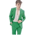 thumbnail image 1 of Boys Suit 2 Piece Linen Suit Slim Fit Suit Tuxedo Wedding Summer Beach Blazer Pants Suit Set, 1 of 4