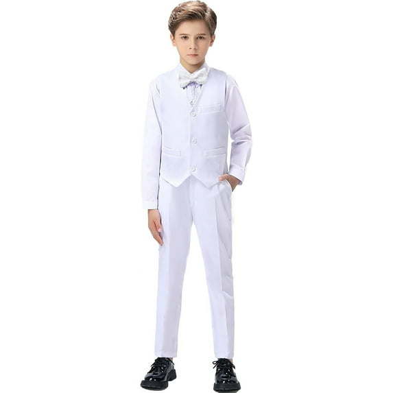 Boys Suit Kids Formal Wedding Tuxedo Dress Suits for Teen Boys Vest and Pants Set