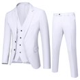 thumbnail image 1 of Boys Suit Kids Teen Boys Solid Long Sleeve Jacket Pants Vest 3Pc Suit Modern Fit Formalwear White 14 Years-15 Years, 1 of 4