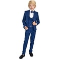 thumbnail image 1 of Boys Suit Set, Formal Jacket, Vest, Pants, Shirt and Matching Bowtie 5 Piece, 1 of 17
