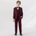 thumbnail image 1 of Boys Suit Set for Wedding Notch Lapel Formal Boy Suit Jacket Vest and Pants Set, 1 of 9