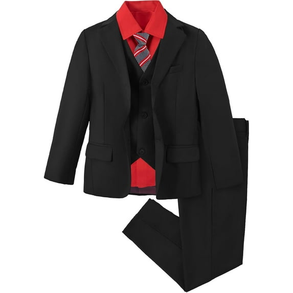 Boys Suit Slim Fit 5 Piece for Kids Toddler Suit Wedding Outfit for Teenage Boys Formal Tuxedo Set