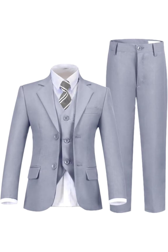 Boys Suit Slim Fit Formal Tuxedo Suit Set for Kids Toddler Boys Teen Wedding Ring Bearer Dress Outfits