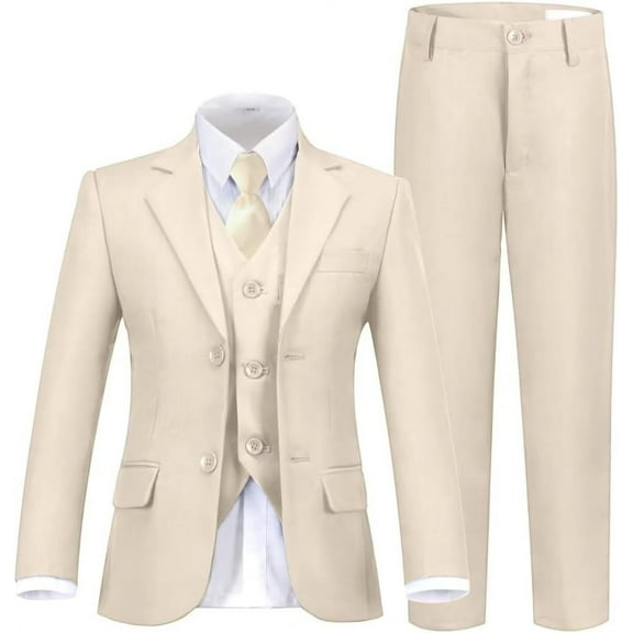 Boys Suit Slim Fit Formal Tuxedo Suit Set for Kids Toddler Boys Teen Wedding Ring Bearer Dress Outfits