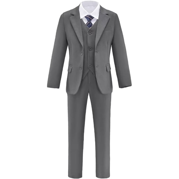 Boys Suit for Kids 6 Pieces Formal Dresswear Set Teen Boys Tuxedo Suits for Wedding Graduation