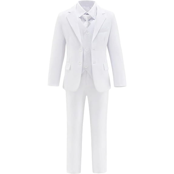 Boys Suit for Kids 6 Pieces Formal Dresswear Set Teen Boys Tuxedo Suits for Wedding Graduation