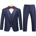 thumbnail image 1 of Boys Suits 3 Piece Slim Fit One Button Tuxedo Jacket Vest and Pant for Kids Prom Wedding Formal Set Size 4-14 Years, 1 of 13