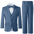 thumbnail image 1 of Boys Suits 3 Pieces Formal Suit Set Plaid Blazer Vest Pants Slim Fit Suit Jacket for Wedding Party, 1 of 5