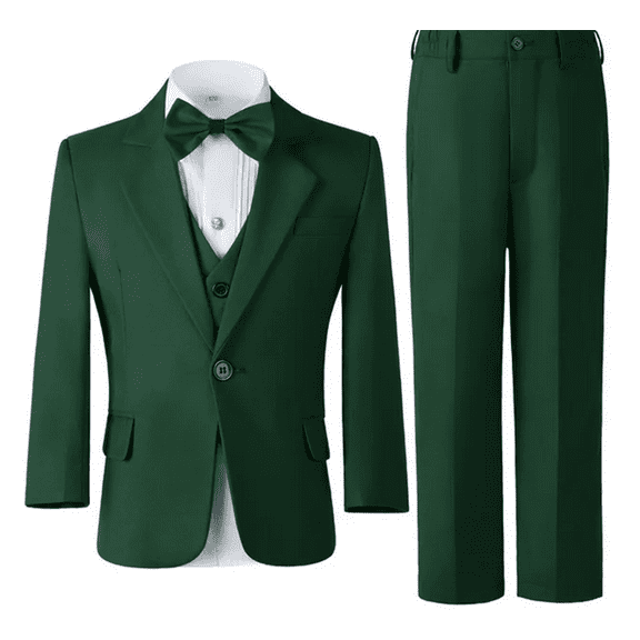 Boys Suits 3 Pieces Formal Suit Set Plaid Blazer Vest Pants Slim Fit Suit Jacket for Wedding Party