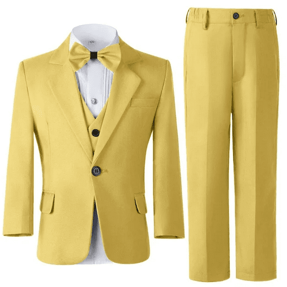 Boys Suits 3 Pieces Formal Suit Set Plaid Blazer Vest Pants Slim Fit Suit Jacket for Wedding Party