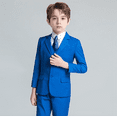 thumbnail image 1 of Boys Suits 5 Piece Set Slim Fit Kids Wedding Outfit Boys Dresswear Up Royal Blue 10 Years, 1 of 4