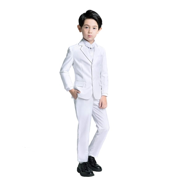 Boys Suits 5 Piece Set Slim Fit Royal White Boy Suit