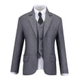 thumbnail image 1 of Boys Suits 5 Pieces Slim Fit Pants Medium Gray Outfit Formal Suit for Wedding Jacket Vest Pants Collared Dress Shirt and Tie, 1 of 6