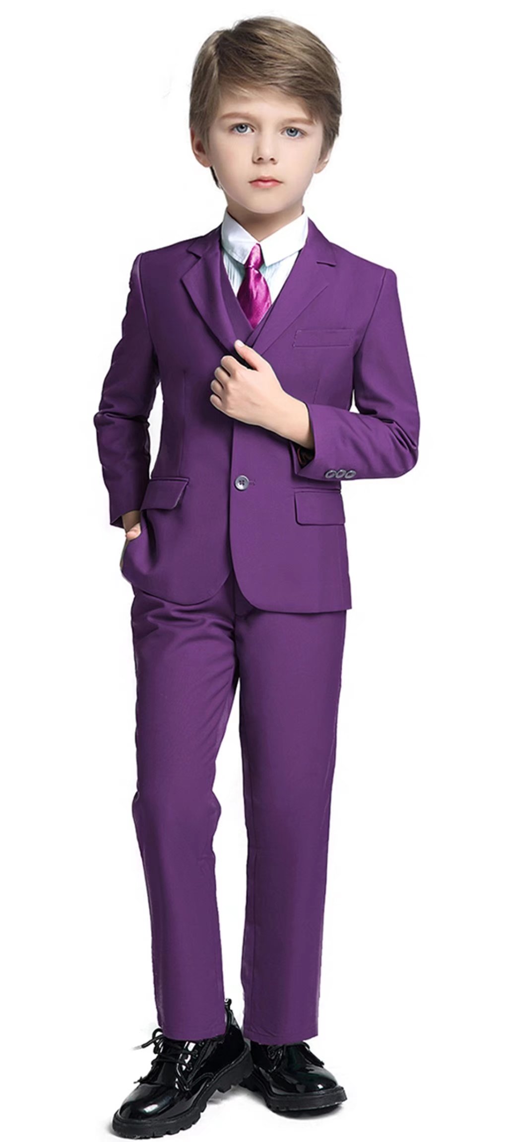 KYAIGUO Kids Youth Boys Slim Fit Suit Set 3PCS Formal Suits for Boys ...