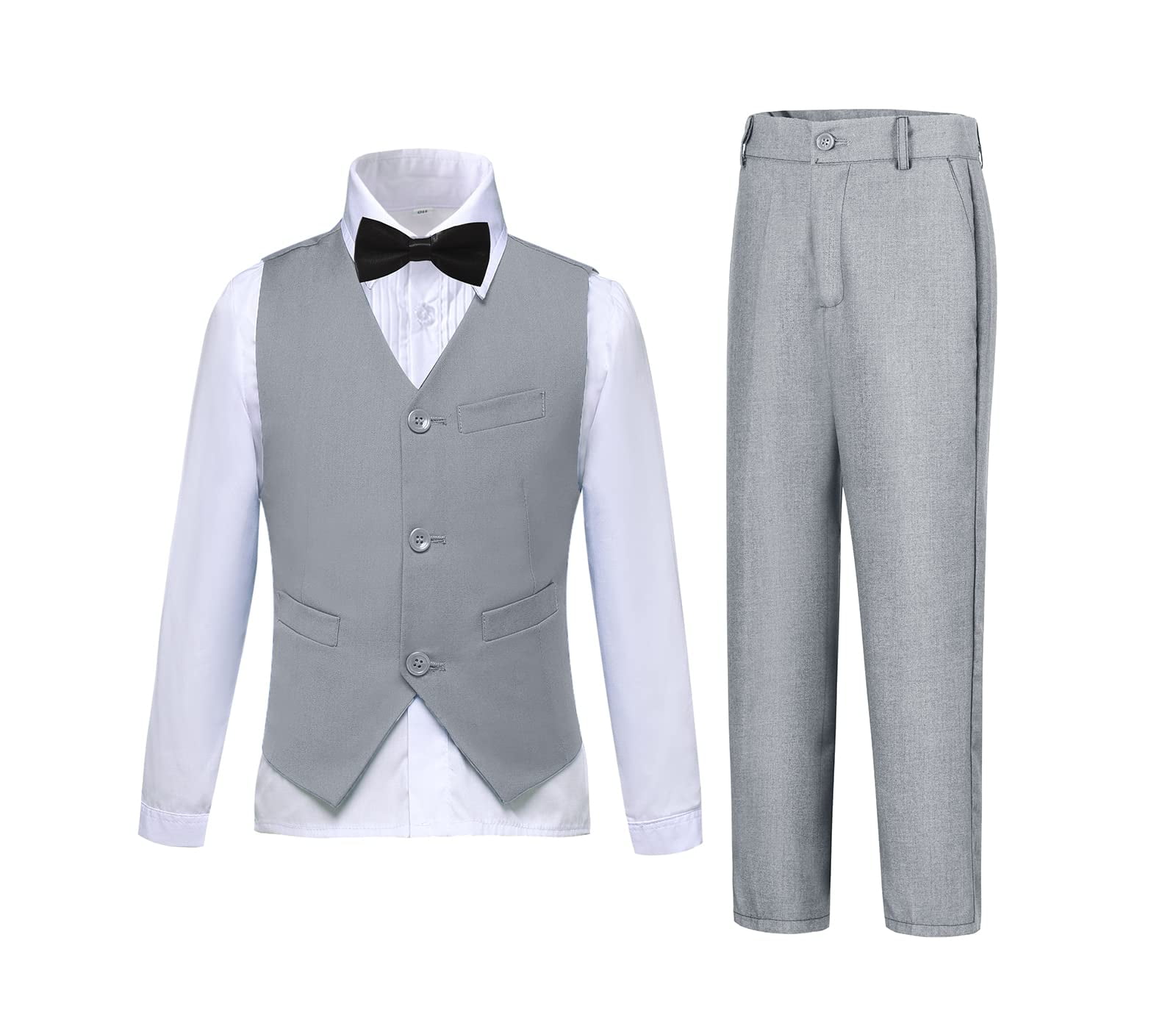 Lilax Formal Slim Fit Anzug Set Für Jungen – Jacke, Hose, Weste, Hemd & Fliege Inklusive