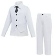 thumbnail image 1 of Boys' Suits Slim Fit 4 Piece, Suit for Boys Adjustable Waist, Boys Formal Suit with Pants, Vest, Shirt, Tie, and Bow Tie, 1 of 5