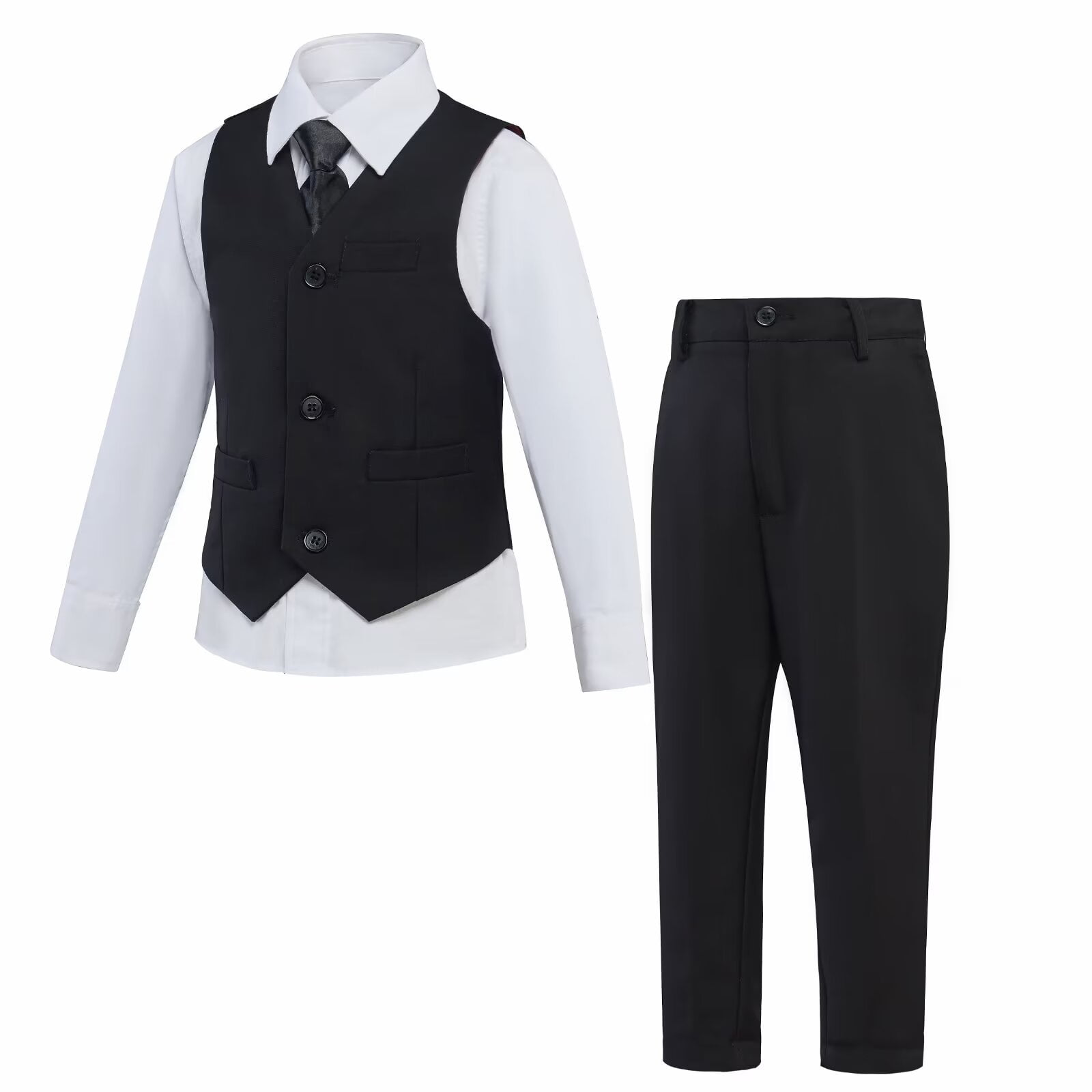 Boys' Suits Slim Fit 4 Piece, Suit for Boys Adjustable Waist, Boys