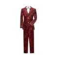 thumbnail image 1 of Boys Suits Slim Fit 5 Piece Outfit Formal Dresswear Suit for Kids Wine Tuxedo Wedding, 1 of 5
