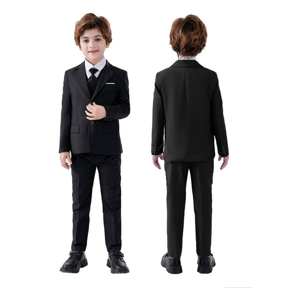 Boys Suits Slim Fit 5 Pieces, Boys Formal Suit Set Boy Suit, Wedding Suit Ring Bearer Suit