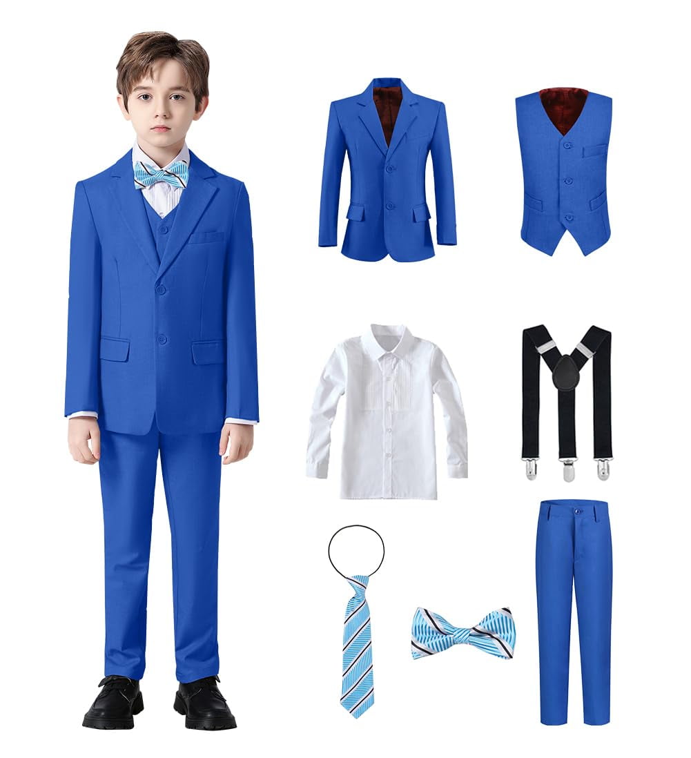 Boys Suits for Boy Slim Fit Formal Toddler Kids Suit 7Pcs Vest Dress