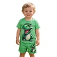 thumbnail image 1 of Boys Summer Casual Dinosaur Print Short Sleeve Tee Shorts Outfit Clothes, 1 of 5