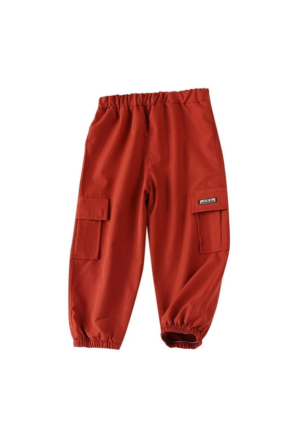 Boys Summer Casual Pants Toddler Kids Cargo Joggers Lightweight Outdoor Playground School Elastic Waist Comfortable Travel