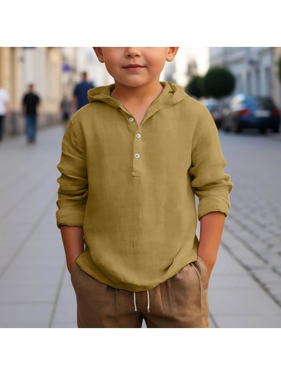 Boys Summer Casual Shirt Long Sleeve Button Down Beach Top Breathable Solid Color Youth Wear T-Shirts Kids Short Sleeve Crewneck Solid Basic Tees Casual Tops