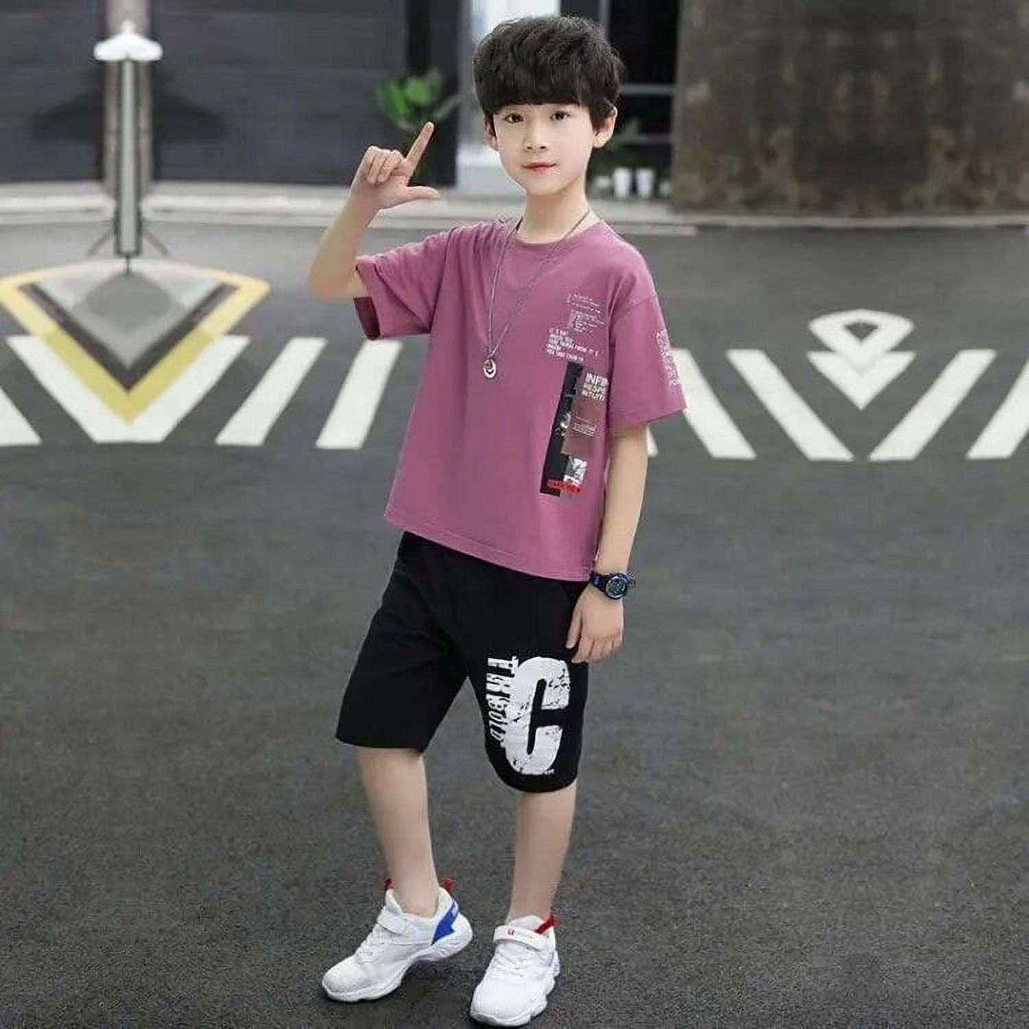 Boys Summer Fashion Cotton Short Suits 4 6 8 10 12 Years Boys Korean Style T-shirts+Shorts Pants 2pcs Sets Children Clothes