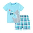 thumbnail image 1 of Boys Summer Outfits Cartoon Embroidery Print Short Sleeved T Shirt Shorts Home 2 Piece Set New Born Clothes Baby Boy Sky Blue 6 Years-7 Years, 1 of 6