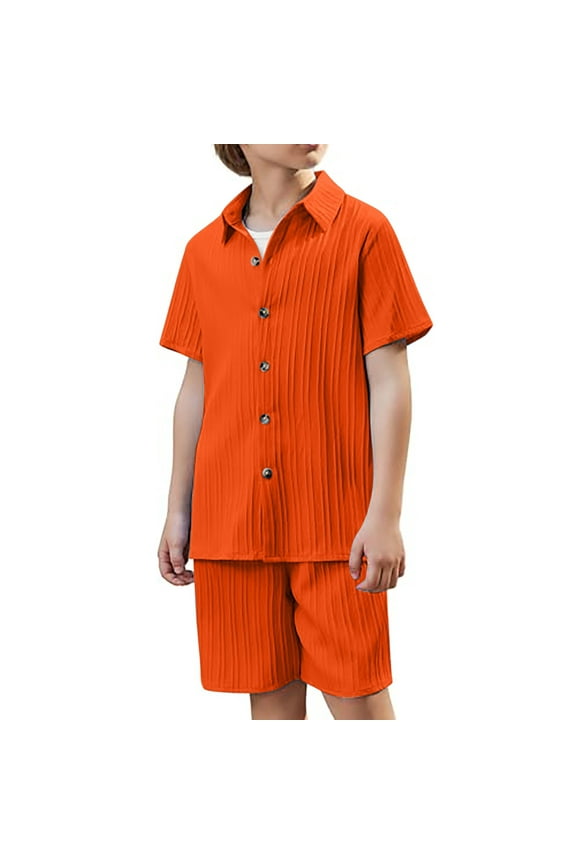 Boys Summer Outfits Casual Loose Fit Shorts Sets Comfortable Elastic Waist Playwear for Kids Ages 5 14 Daily Wear Active Sporty Style Dress Shirt with Tie Set Size 12 Girls Toddler Tie Track