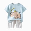 thumbnail image 1 of Boys Summer Outfits Kids Clothes Set Baby Boy Girl T-Shirt Shorts Summer Clothing Cotton Cartoon Casual Children Set Stripe,6-12 Months 12-24 Months 2t 3t 4t 5t 6t 7t Children,Dinosaur 6-12 Months, 1 of 3