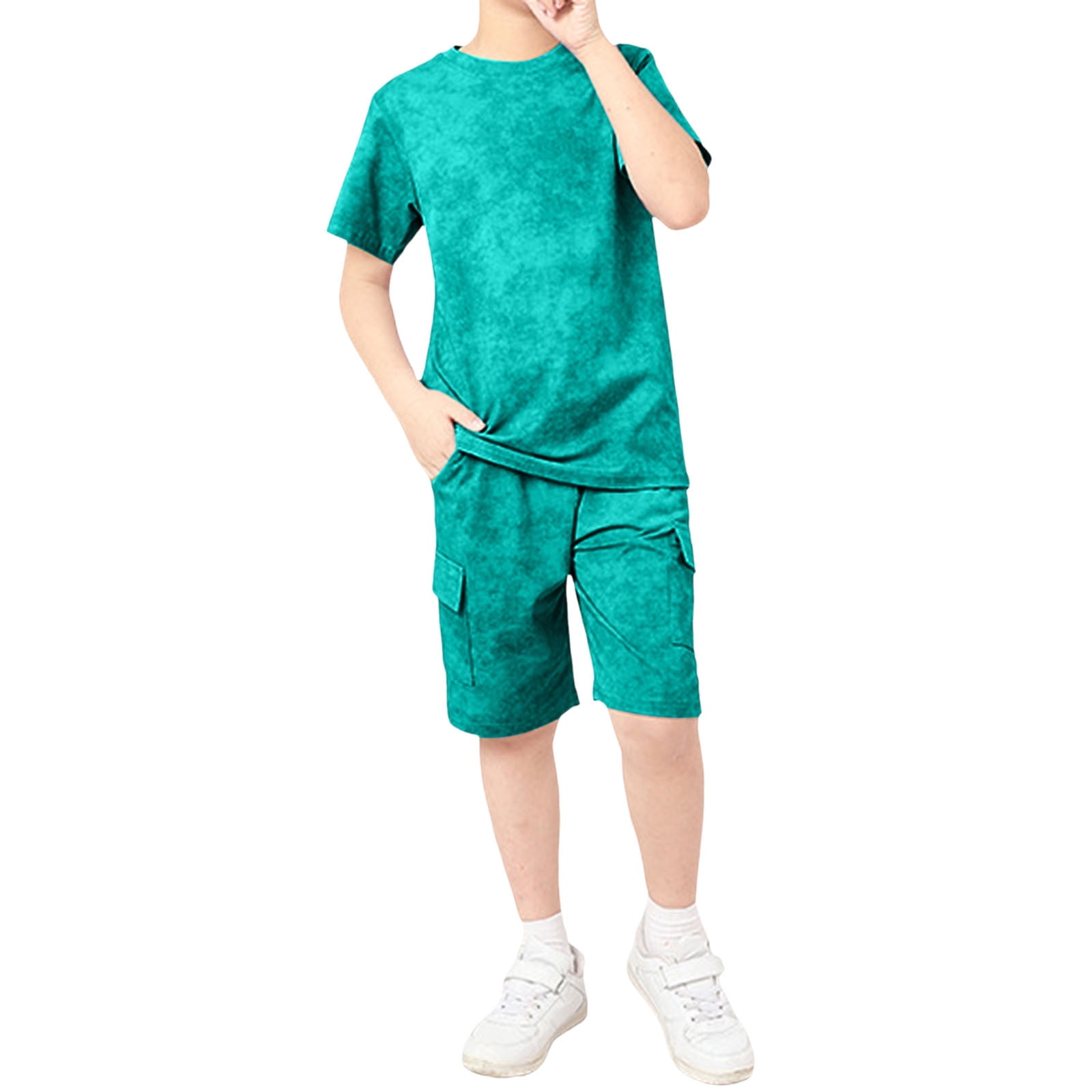 Boys Trendy Yellow & Black Summer T-Shirt with Cargo Shorts Set