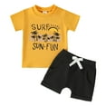 thumbnail image 1 of Boys Summer Outfits Kids Summer Clothes Toddler Boy Clothes Kids Summer Outfits Shirt Short Sets Yellow 6-12 Months, 1 of 5