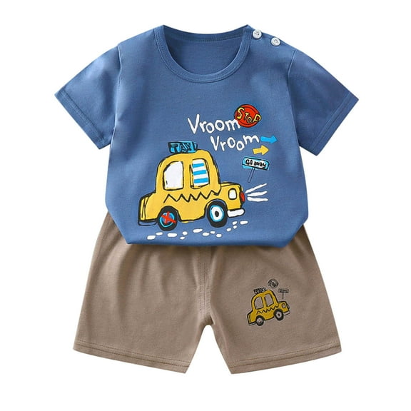 Boys Summer Outfits Short Sleeved T Shirt And Shorts Sets Two Piece Boys Clothes for Kids,Toddler Boy 2-3T