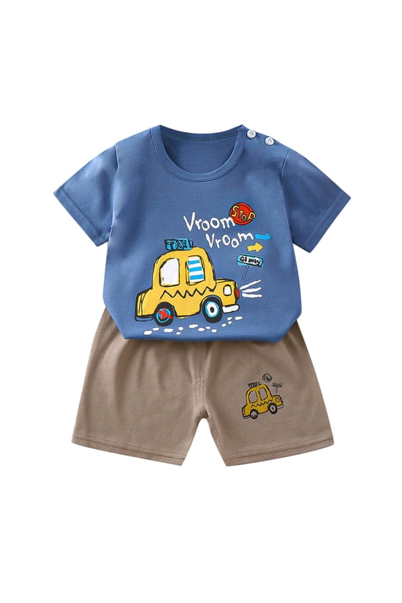 Boys Summer Outfits Short Sleeved T Shirt And Shorts Sets Two Piece Boys Clothes for Kids,Toddler Boy 2-3T