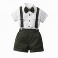 thumbnail image 1 of Boys Summer Outfits Toddler Formal Outfit Kid Gentleman Short Sleeve Shirt Bowtie Boy Suspender Shorts Wedding Suit Boys Outfits, 1 of 7