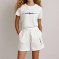 thumbnail image 1 of Summer Sets White Pullover T-Shirt and Shorts Set Baby Boy Summer Clothes 11-12 Years Girl Clothing Summer&nbsp;Clothing, 1 of 3