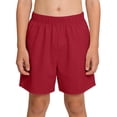 thumbnail image 1 of Boys Summer Shorts Soft Cotton Elastic Waisted Wide Leg Lounge Short Pant Kids Casual Sweatshorts (6T, Red), 1 of 8