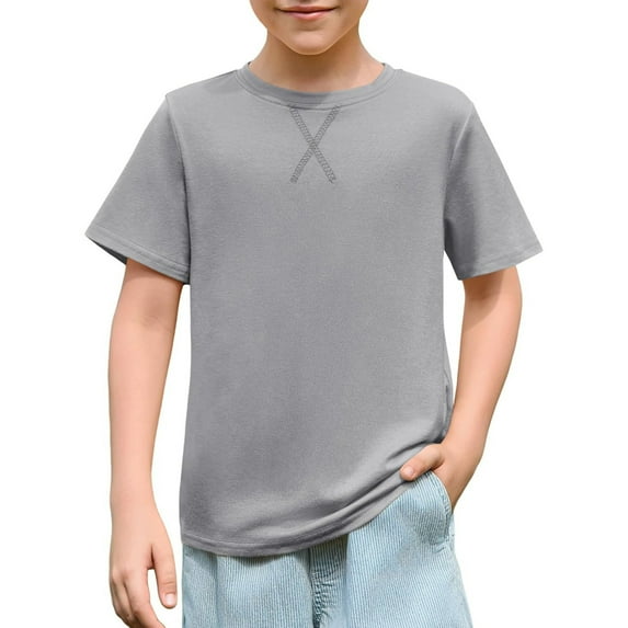 Boys Summer T-Shirts Stylish Casual Short Sleeve Crewneck Tees for Kids 3 to 14 Years for Everyday Outdoor Activities