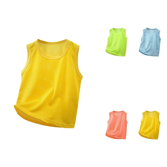 Boys Summer Tank Top, Breathable Mesh Sleeveless Tee For Kids, Casual Athletic Activewear Toddler To Youth Lightweight Comfortable
