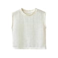 thumbnail image 1 of Boys Summer Tank Tops Crew Neck Sleeveless Solid Color Pullover Vintage Stylish Versatile Casual Clothes (1-2 Years, White), 1 of 7