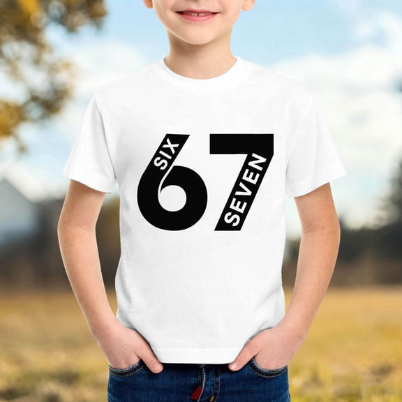 Boys Summer Tee Tops Six Seven 6 7 Graphic Tee Ice Print Casual Shirt Childrens Top Soft Comfortable Daily Wear Youth Apparel
