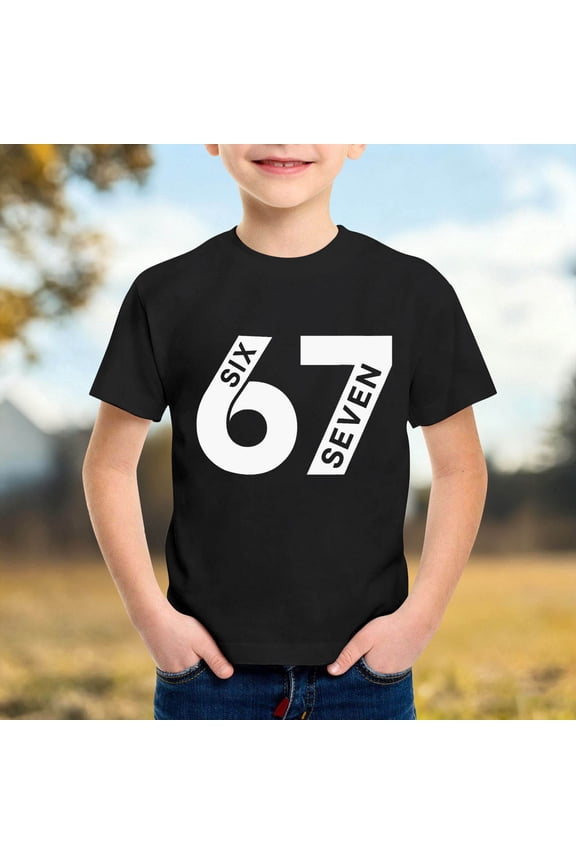 Boys Summer Tee Tops Six Seven 6 7 Graphic Tee Ice Print Casual Shirt Childrens Top Soft Comfortable Daily Wear Youth Apparel