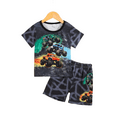 thumbnail image 1 of Boys Summer Trucks Outfit Splash Ink Racing Car Print Short Sleeve Casual Tee Elastic Shorts 2Pc Clothes,Best Gift For Infant Toddler Kid, 1 of 10