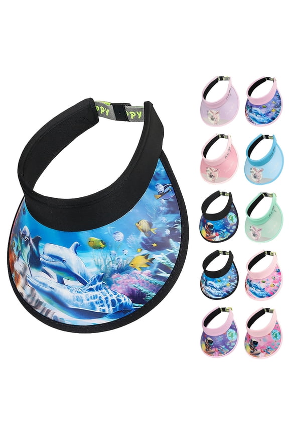 Boys Sun Hat Kids 3D Cartoon Pattern UPF Sun Hat Summer Visor Cap Pink One Size