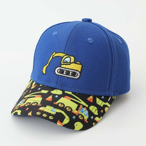 Boys Sun Hat Kids Toddler Boys Summer Adjustable Breathable Lightweight Baseball Cap with Digger Embroidered Baby Summer Hat Blue 2 Years-8 Years