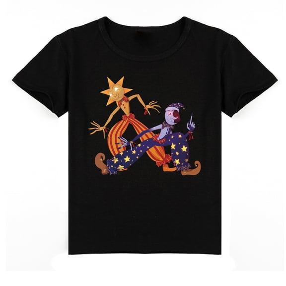 Boys Sundrop and moondrop Cotton Short Sleeve T-shirt Kids Casual Summer Breathable Crew Neck T-shirt