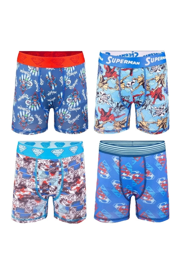 Boys' Superman 4 Pack Boxer Briefs - 6