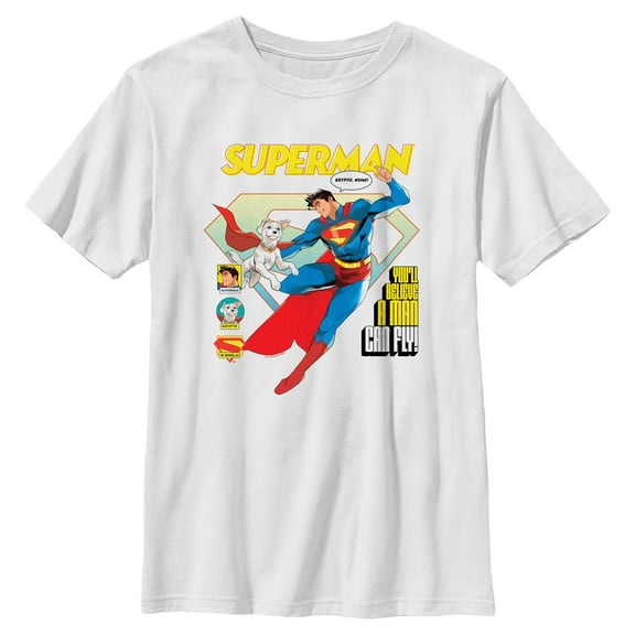 Boys Superman A Man Can Fly T Shirt